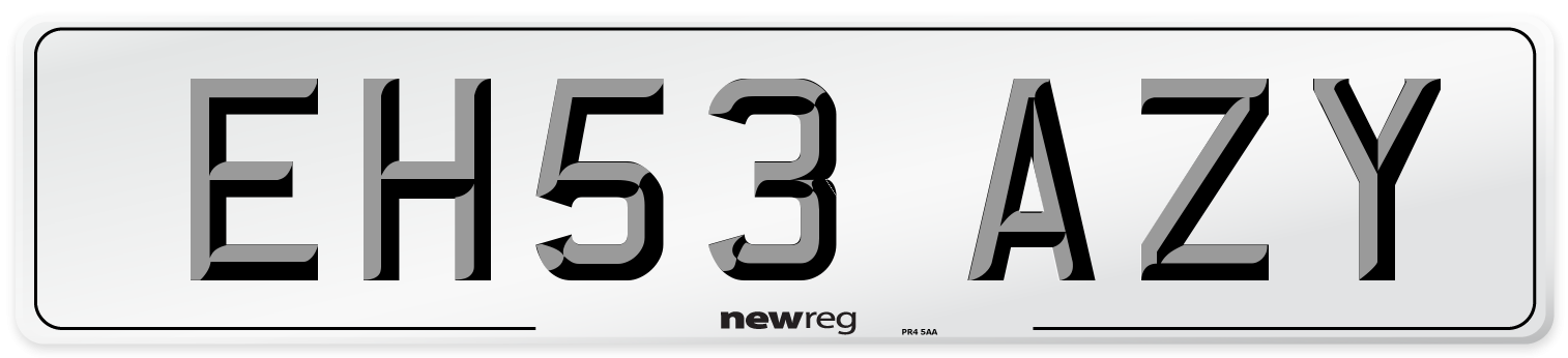 EH53 AZY Number Plate from New Reg